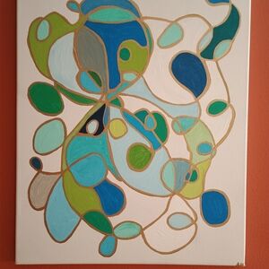Abstract Green and Blue Art Painting